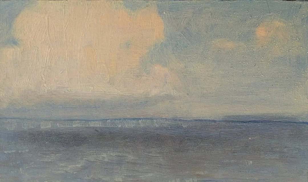 Cumulus Cloud by the Sea, oil on panel. 2026  🔴