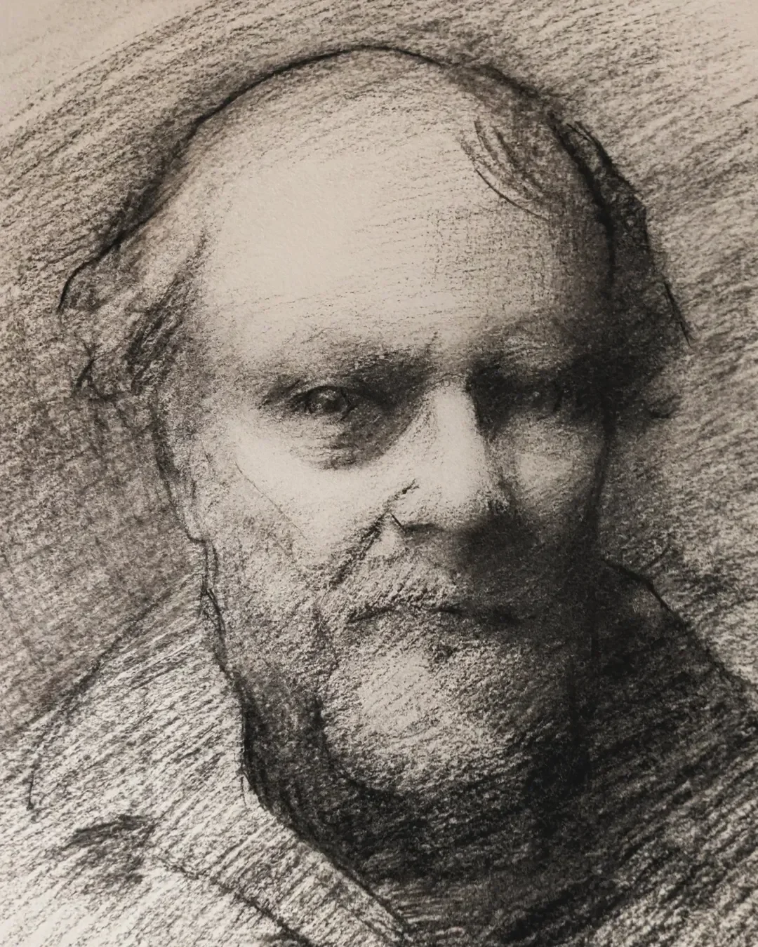 Study of Barry, charcoal
