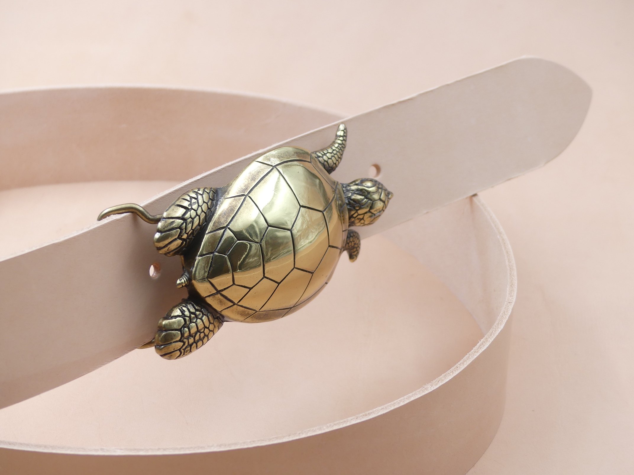 Turtle Leather Belt | Brass Turtle — Wenche Lyche