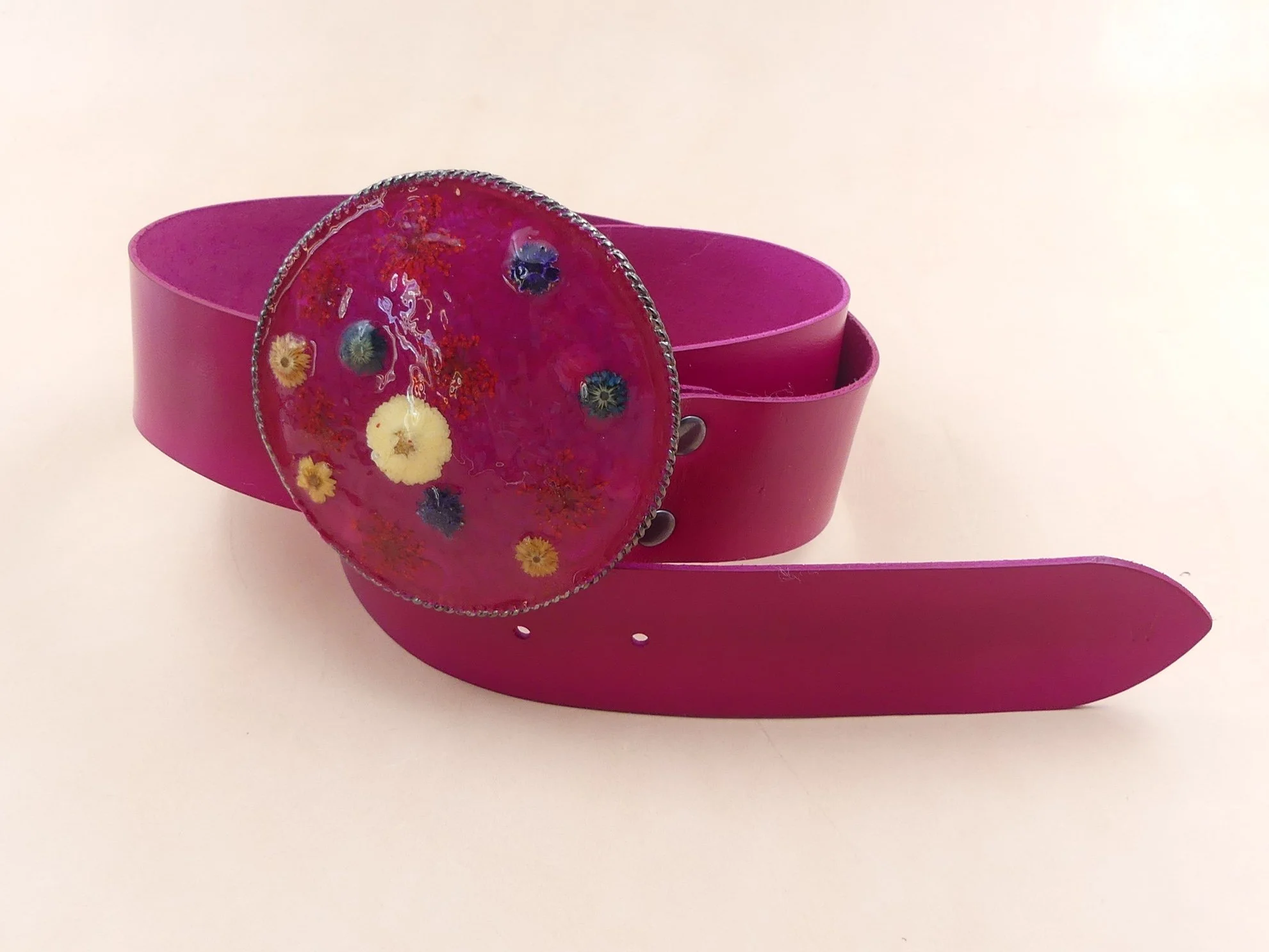 Vintage Pink Buckle Belt DAY-LOR Enamel Petal Vintage Pink Belt main image 2