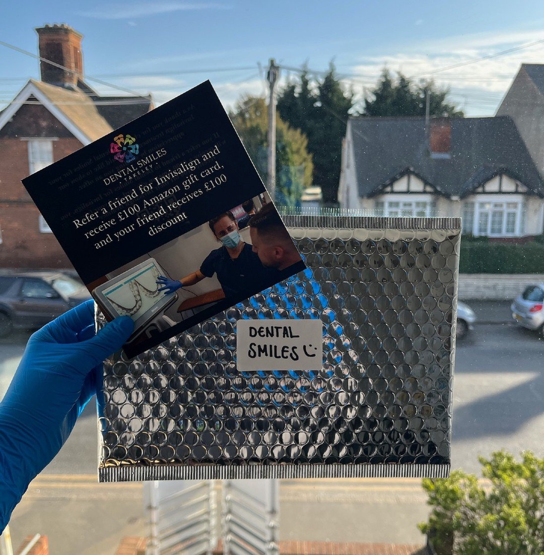 Did you receive one of these in the post?📮

If you had Invisalign with us recently then you would have received 3 amazing offers in one of our silver envelopes.

1 - Just &pound;90 for 4 whitening gels (usually &pound;130)

2- &pound;100 Amazon gift