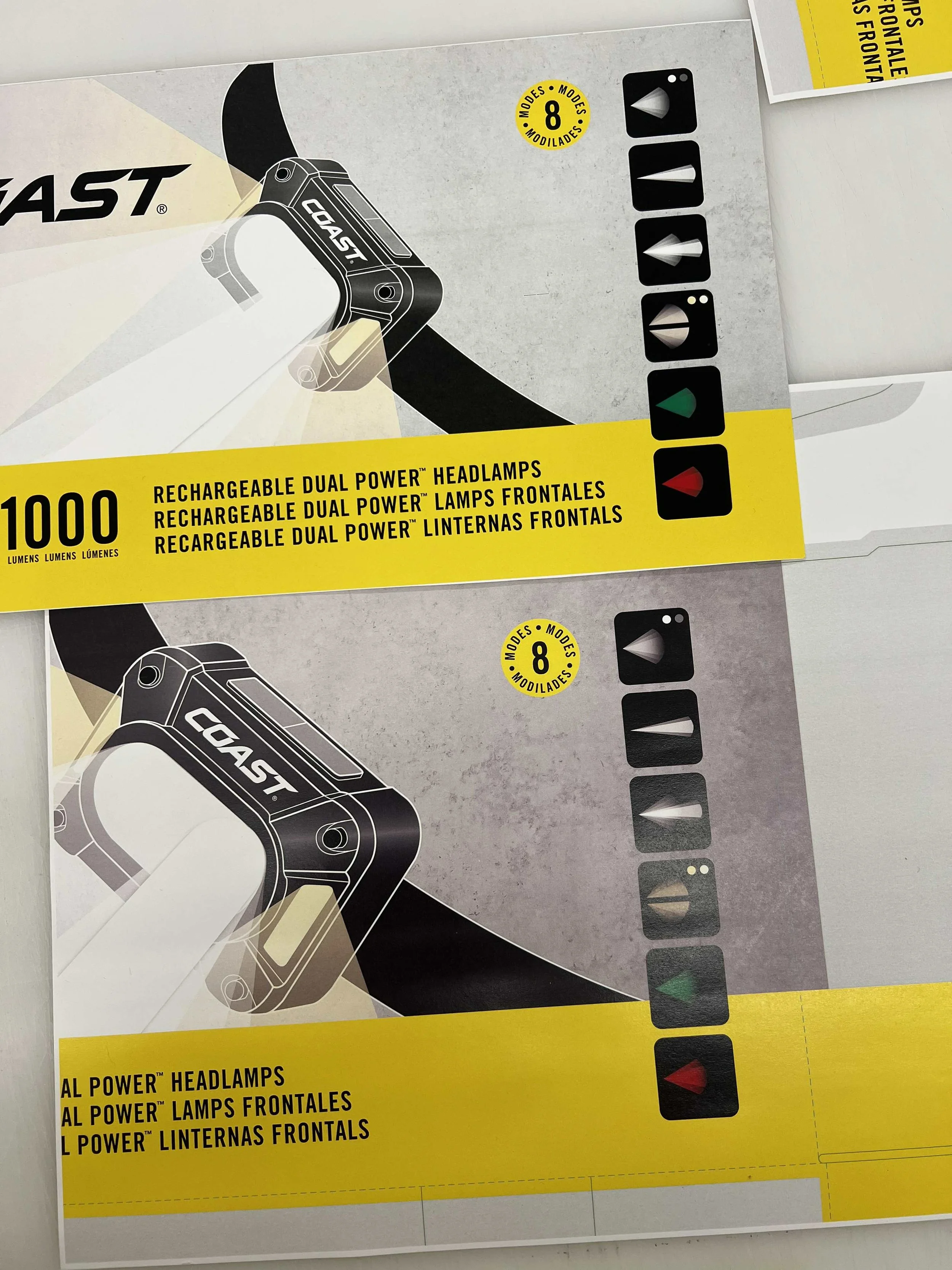 Test prints to determine the background texture and tone