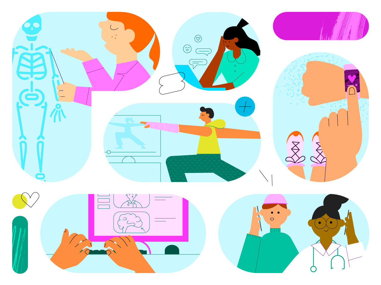 A hero illustration to be re-used a number of times for various "health" themed blog posts