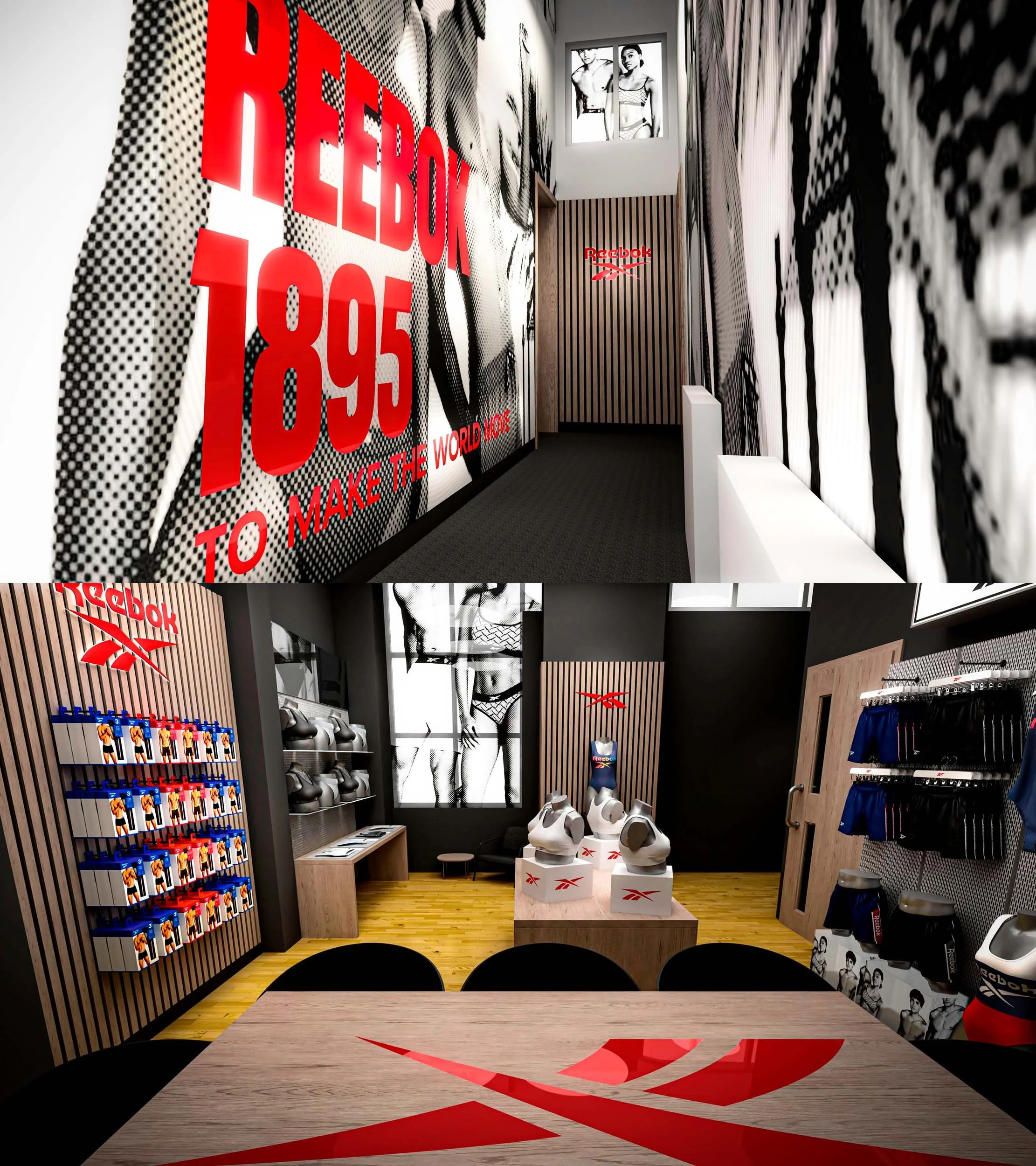 Integrated Facility Experience · Diptych Presenting Environmental Typographic Entrance & Modular Showroom Display Systems.