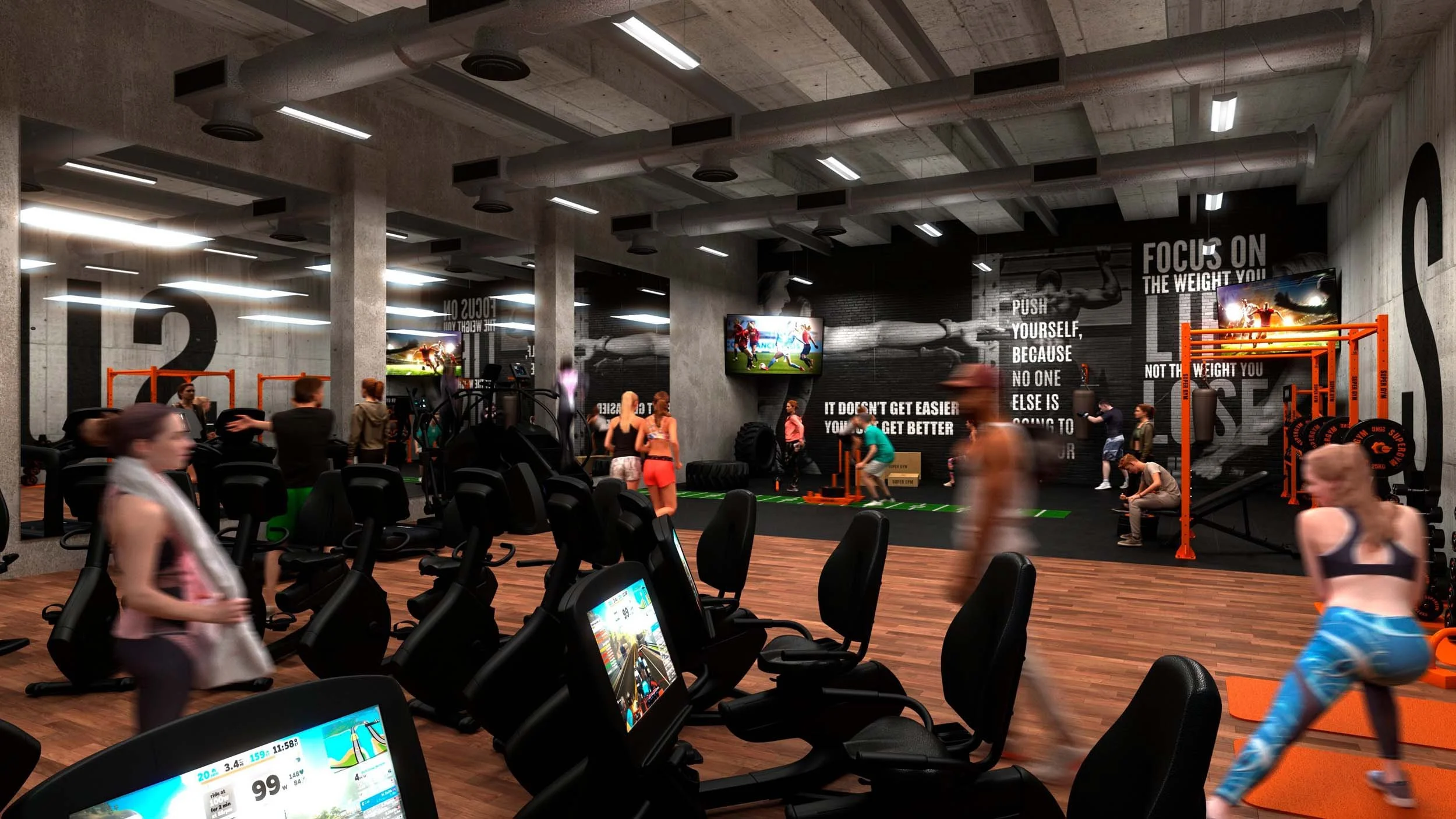 Fitness Studio: Commercial Spatial Design & Real-Time Interactive 3D