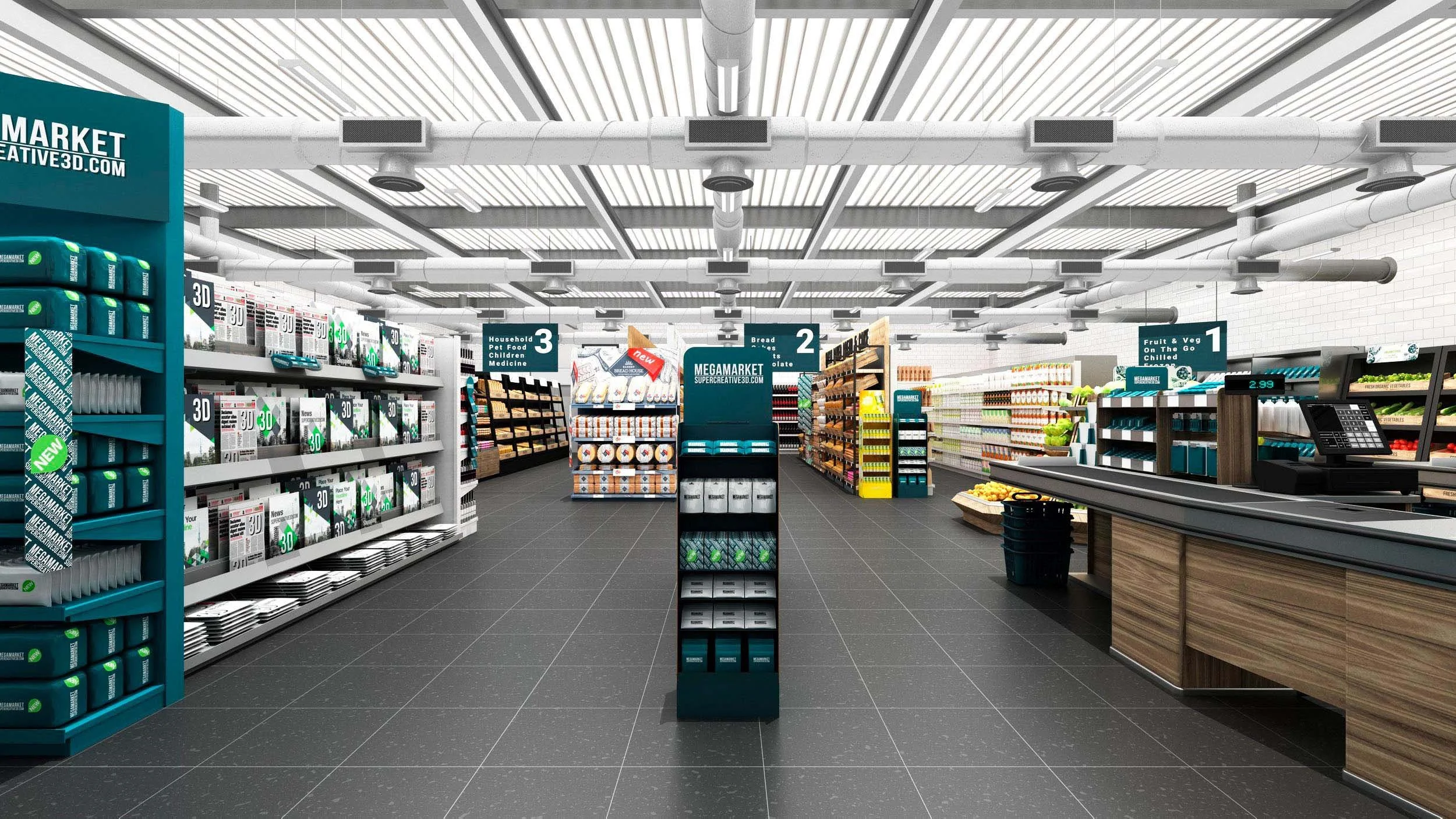 Supermarket: Retail Spatial Design & Commercial CGI