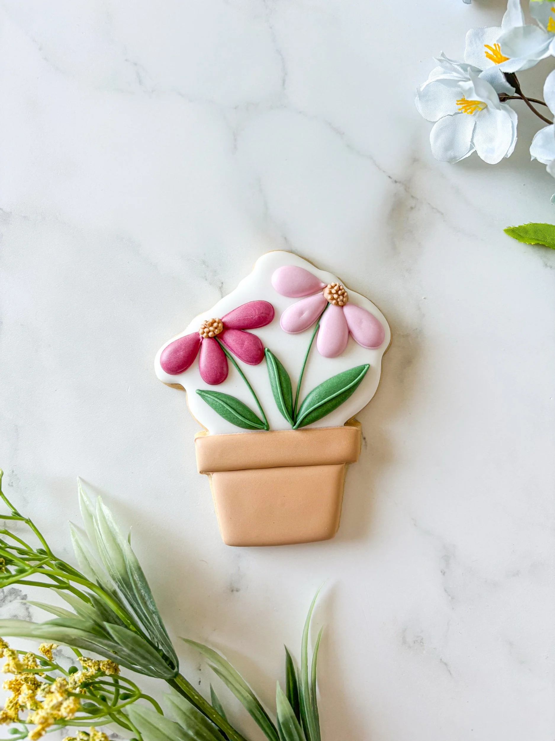 Personalizable Potted Daisy Cookie (Mother's Day or Teacher Appreciation)