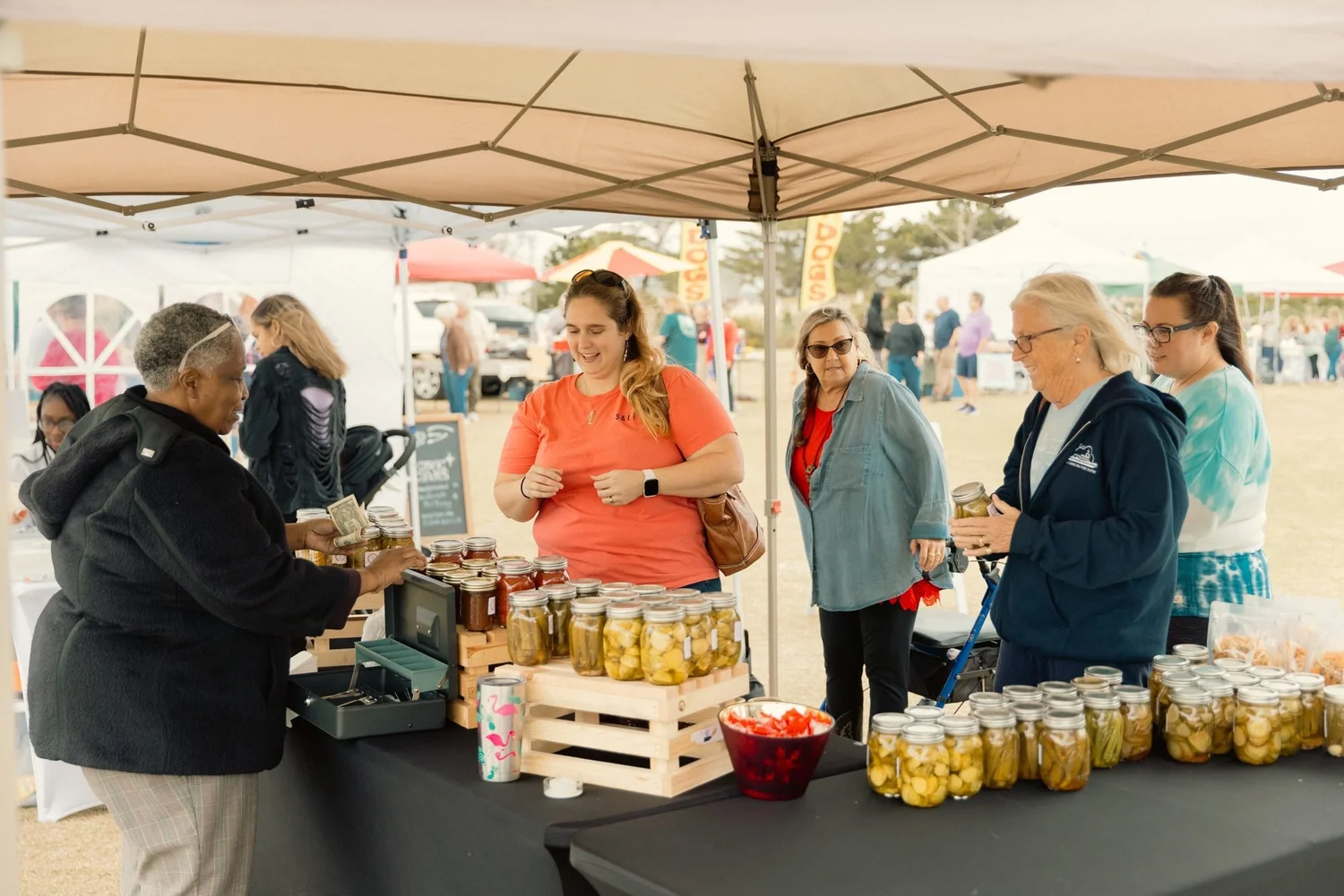 Stocking up on pickles and preserves