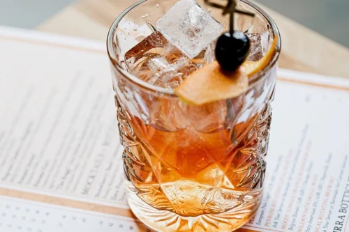An old-fashioned cocktail at Ella’s