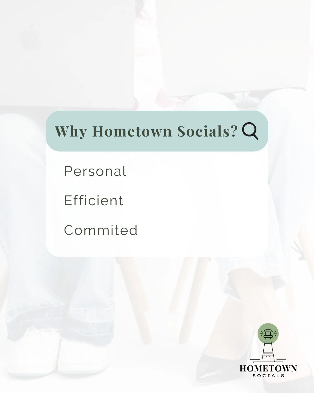 Why Hometown Socials?

Because great marketing starts with real connection.

🤍 Personal: We get to know you, your story, and the heart behind your business. No templates, no copy-and-paste strategies, just plans built for you.

⚡ Efficient: We keep 