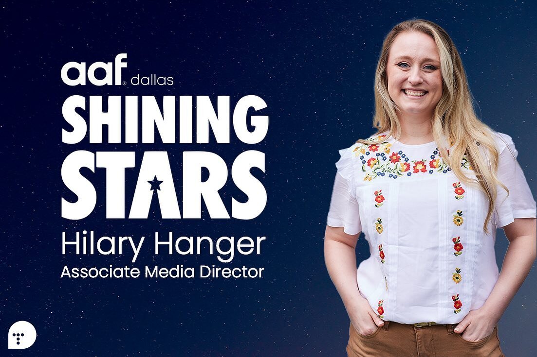 We've always known that the sky is the limit for Team One's Hilary Hanger. Major congratulations to Hilary on being named a 2023 AAF Dallas Shining Star! #dallasshiningstar #teamone #lifeatt1