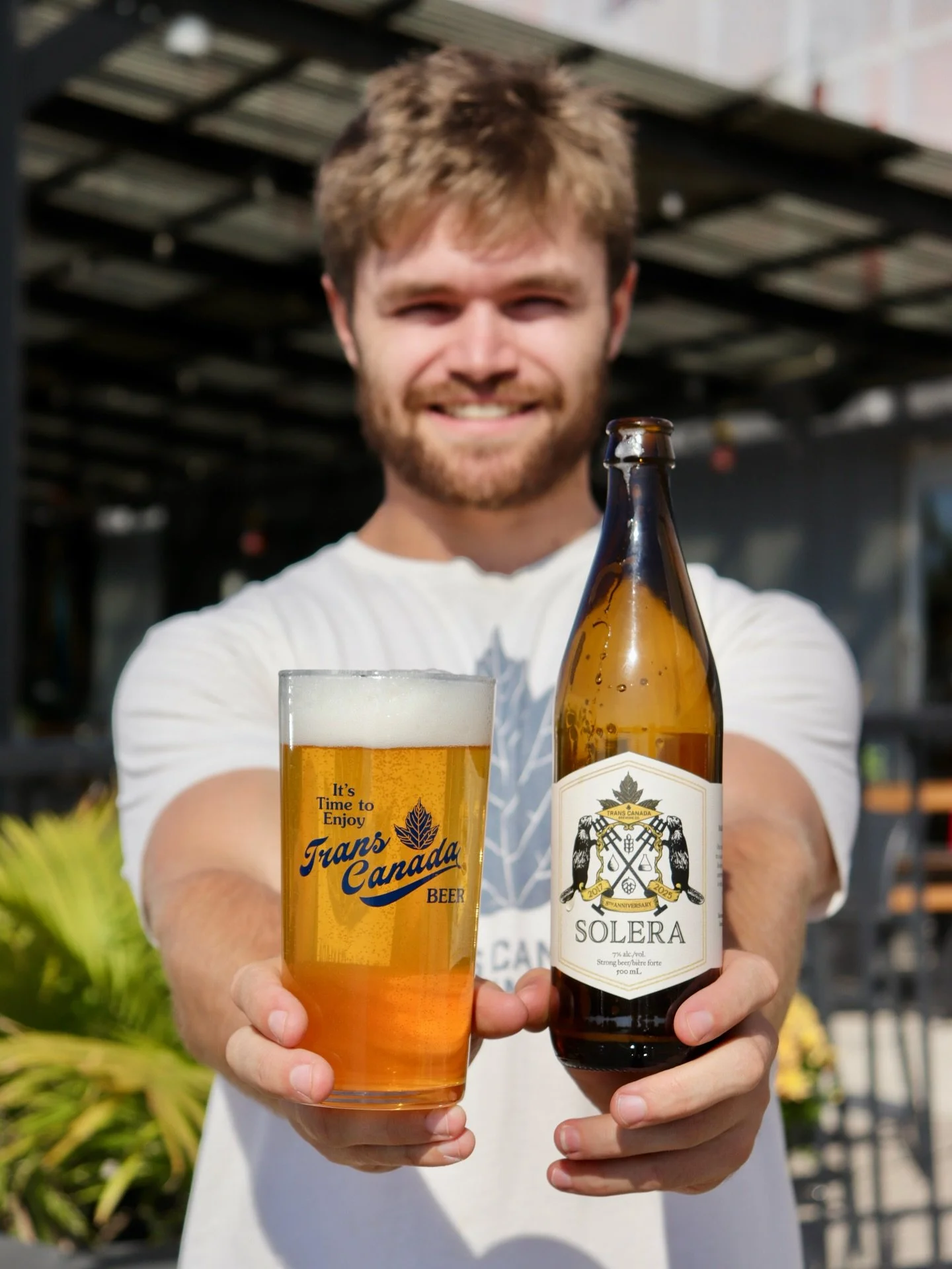 Solera is our flagship beer returning every September. Marking our anniversary through all the changes each year brings, so does our Solera Anniversary Farmhouse Saison. 

We brew the same recipe in Foeder No. 5, adding the previously cellared portio