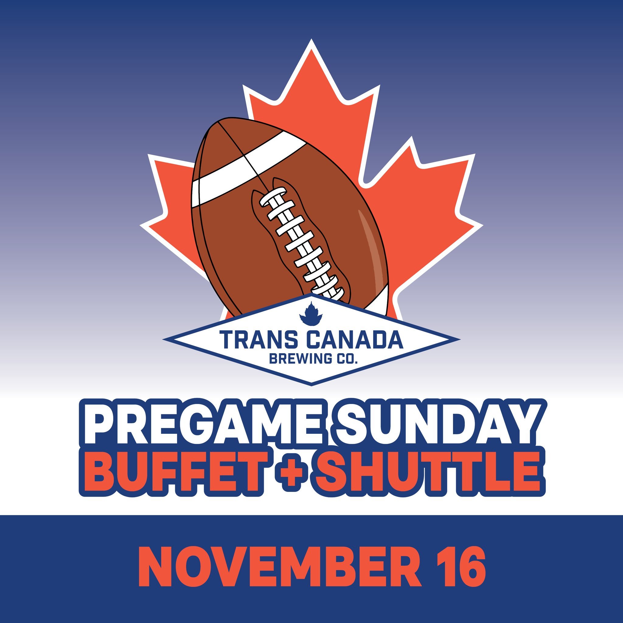 Pregame at TCB before the Grey Cup and then catch a ride on our shuttle! 🏈🍻

Join us for an all you can eat pizza buffet, along with pint specials on Bomber Beer. 

Tickets for the buffet are available through the link in our bio or on our website.