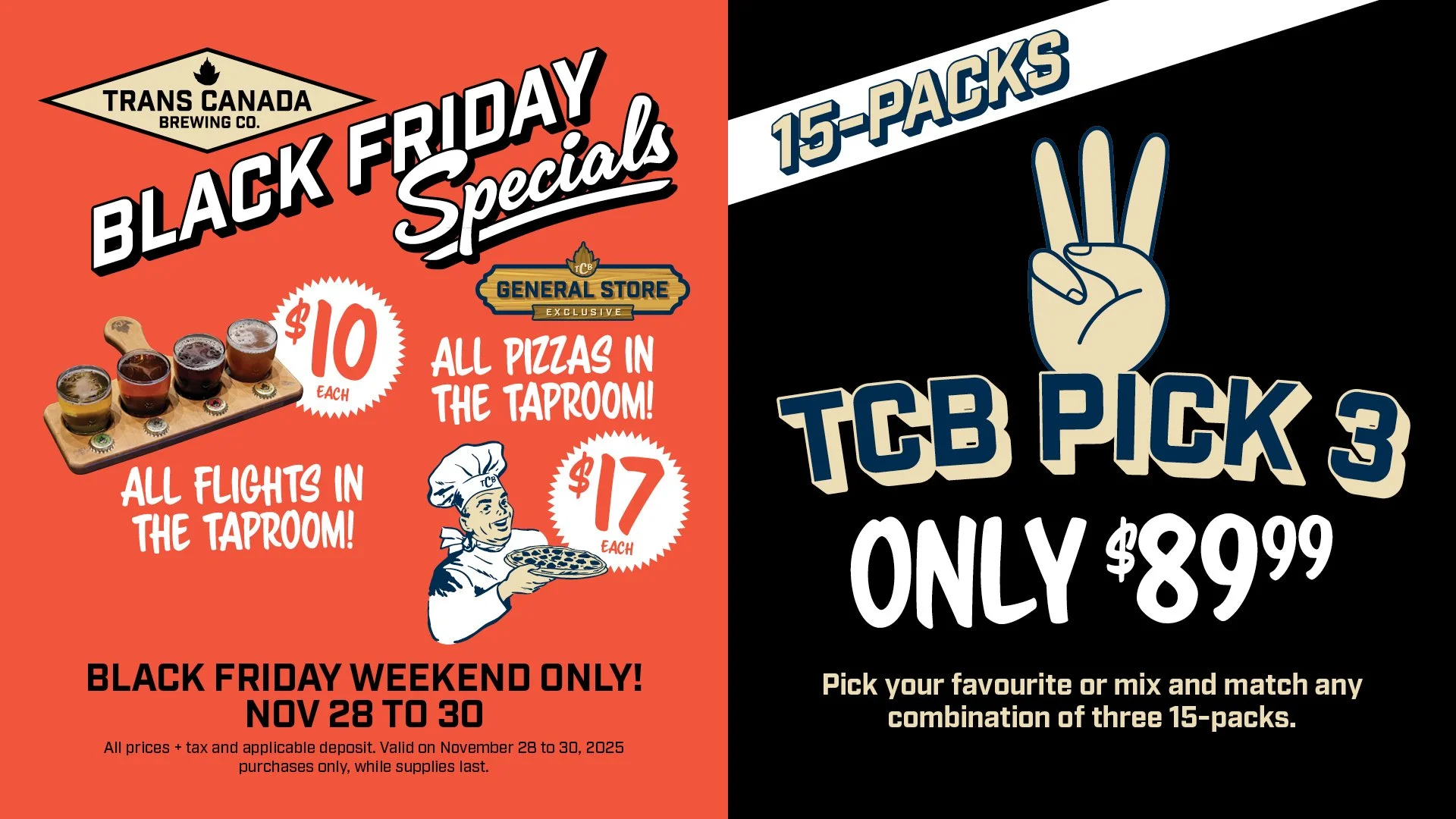 Shop till you drop with our Black Friday deals!

Check out these exclusive deals from our General Store for this weekend only. November 29-30, you don't want to miss out, we'll see you soon!