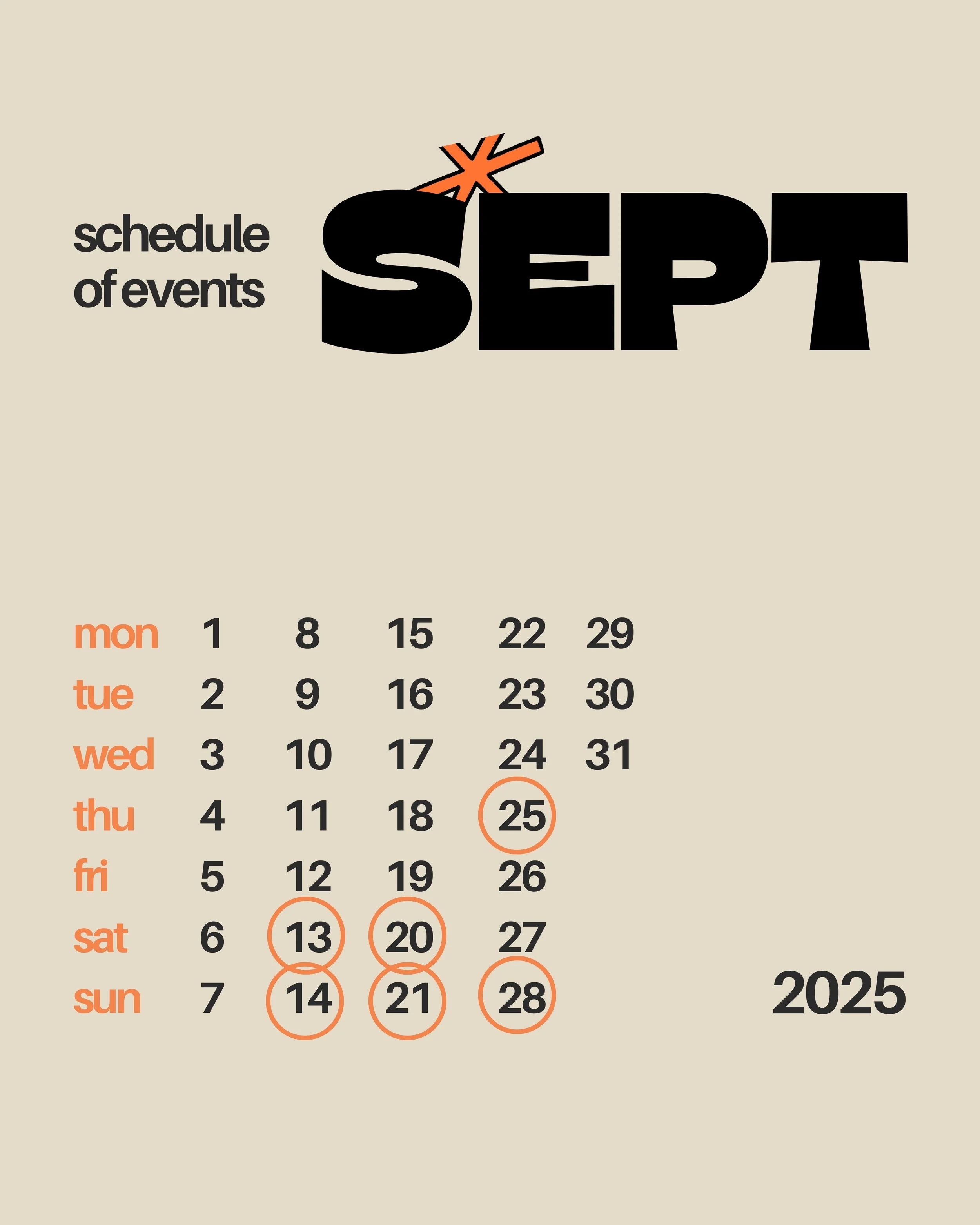 Find us in September