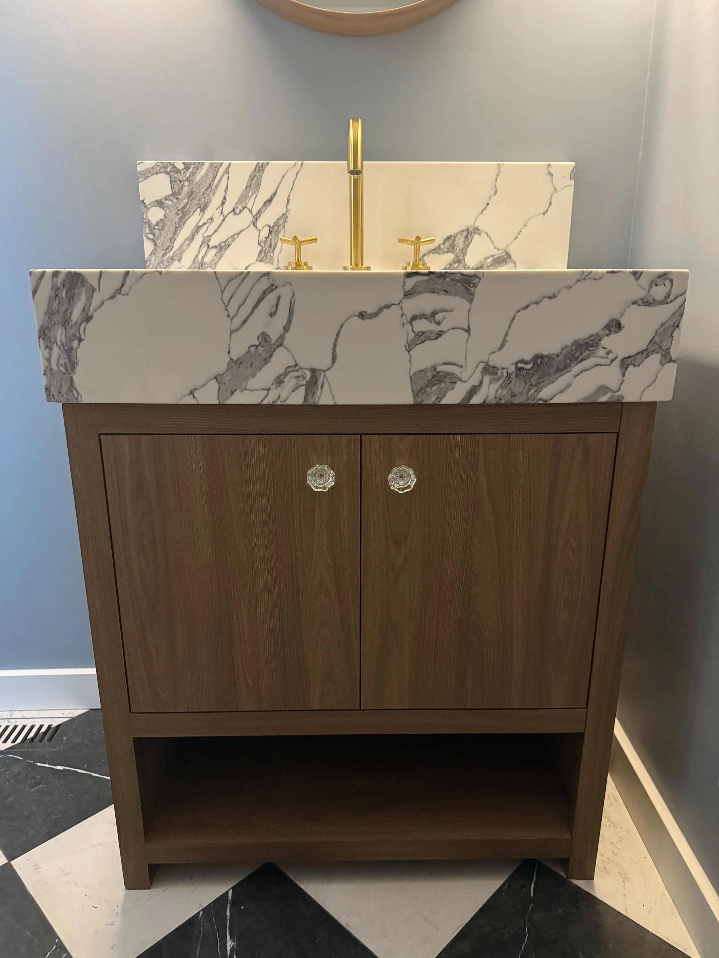 Custom walnut vanity