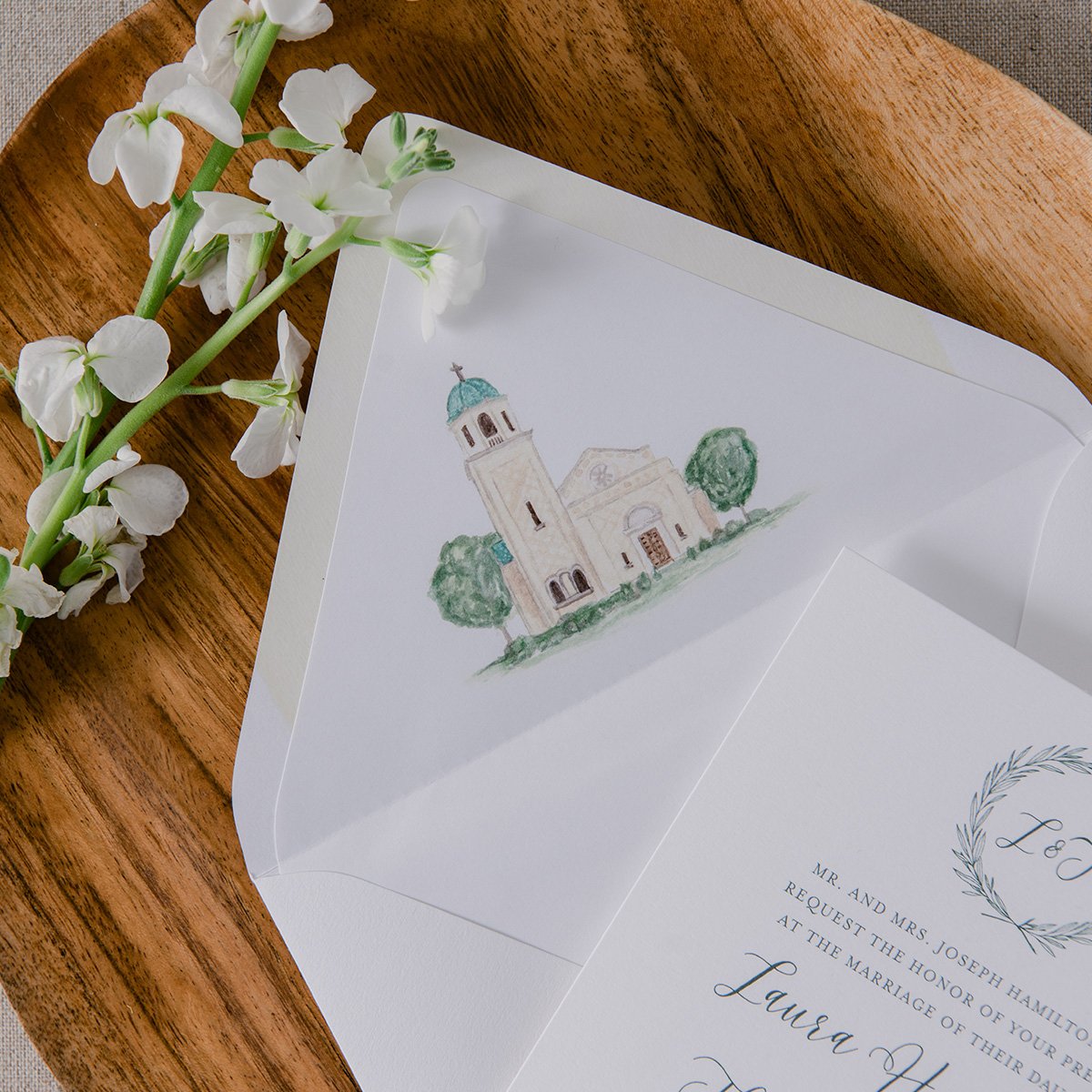 Venue Watercolor Envelope Liner