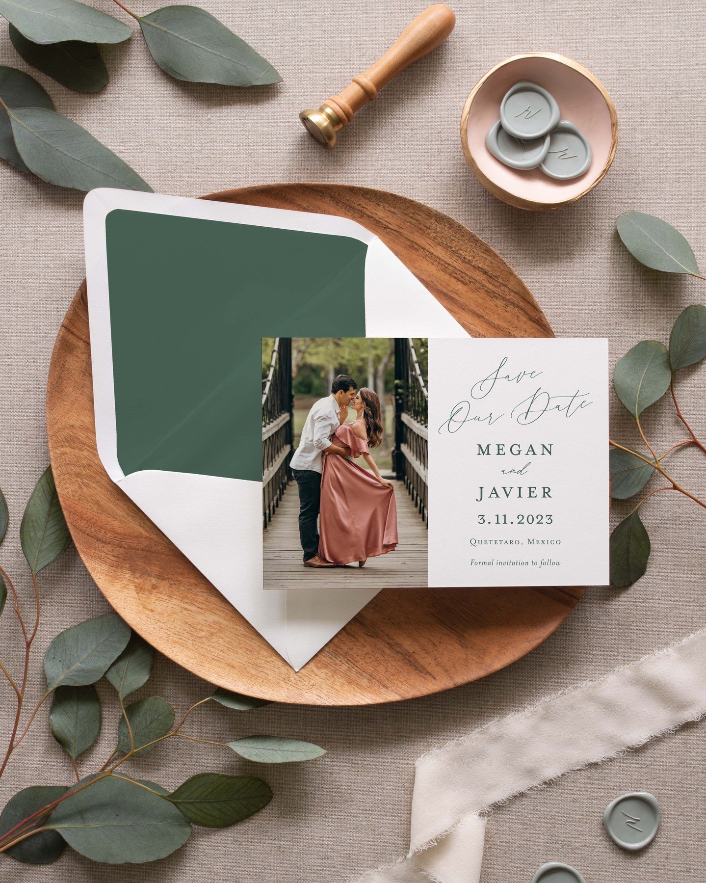 Is your venue booked? Congratulations! That is a huge hurdle when planning a wedding. Pretty soon you'll want to let your guests now to save your date. Each collection includes a save the date with and without  a picture. Here's the Hayden with photo