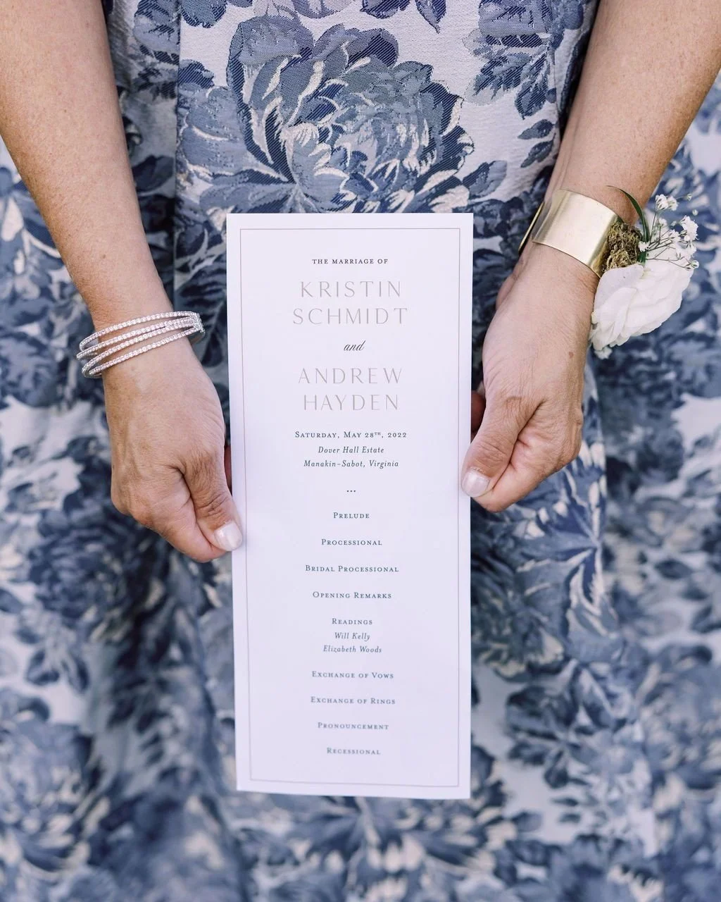 This ceremony program from the Avery Collection was designed to feel classic and unfussy&mdash;soft typography, thoughtful spacing, and a layout that lets the words (and the moment) breathe. Held in hand as vows are exchanged, it becomes part of the 