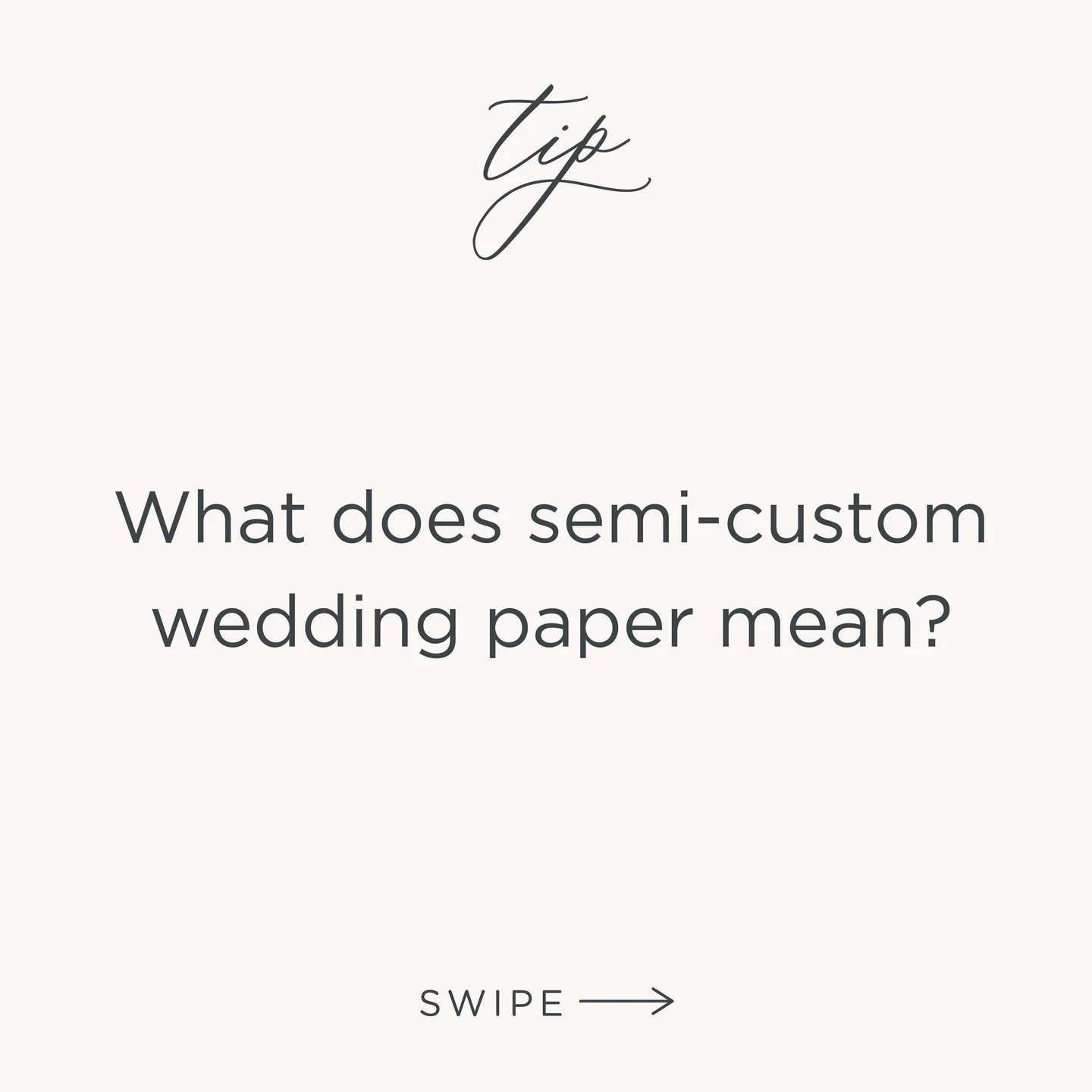 ✨So what does semi-custom wedding stationery mean? ✨⁣
⁣
Semi-custom invitations are professionally designed collections that allow you to personalize the details&mdash;without starting from scratch. You&rsquo;ll choose things like print method, ink o