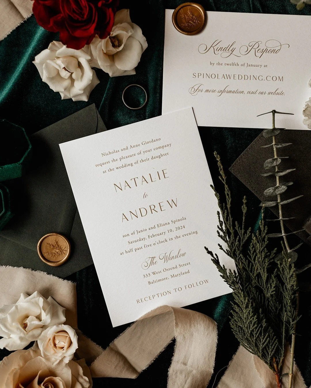 A February wedding done right&mdash;moody, romantic, and timeless. ✨

This winter celebration featured The Avery Collection, where classic typography meets refined details for an invitation suite that feels elegant without trying too hard. Soft neutr