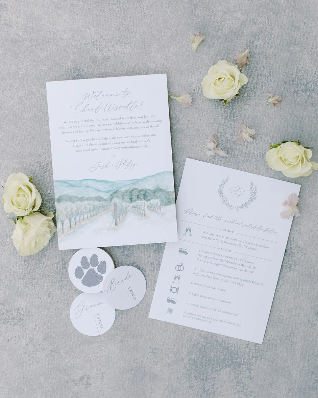 One of my favorite pieces of wedding day paper: the welcome card. ✨

Tucked into hotel welcome bags or guest gift boxes, this simple piece does so much. It greets your guests with a personal note from the couple, thanks them for traveling to celebrat