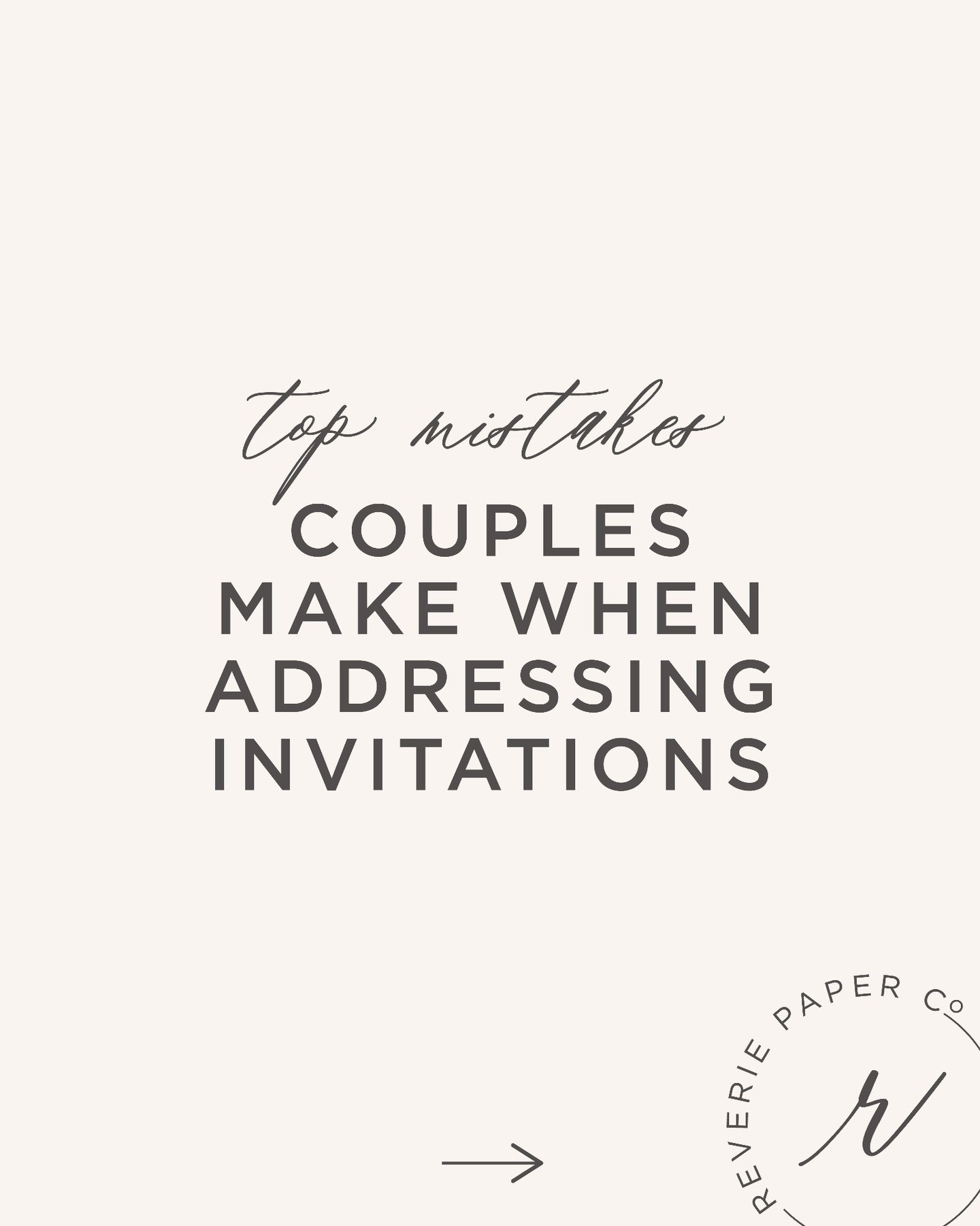 As a wedding stationer, these are the most common envelope addressing mistakes I see couples make.
Here&rsquo;s how to avoid them and address your invitations correctly.

A few quick reminders:
&bull; If a guest has a plus one, the envelope should re