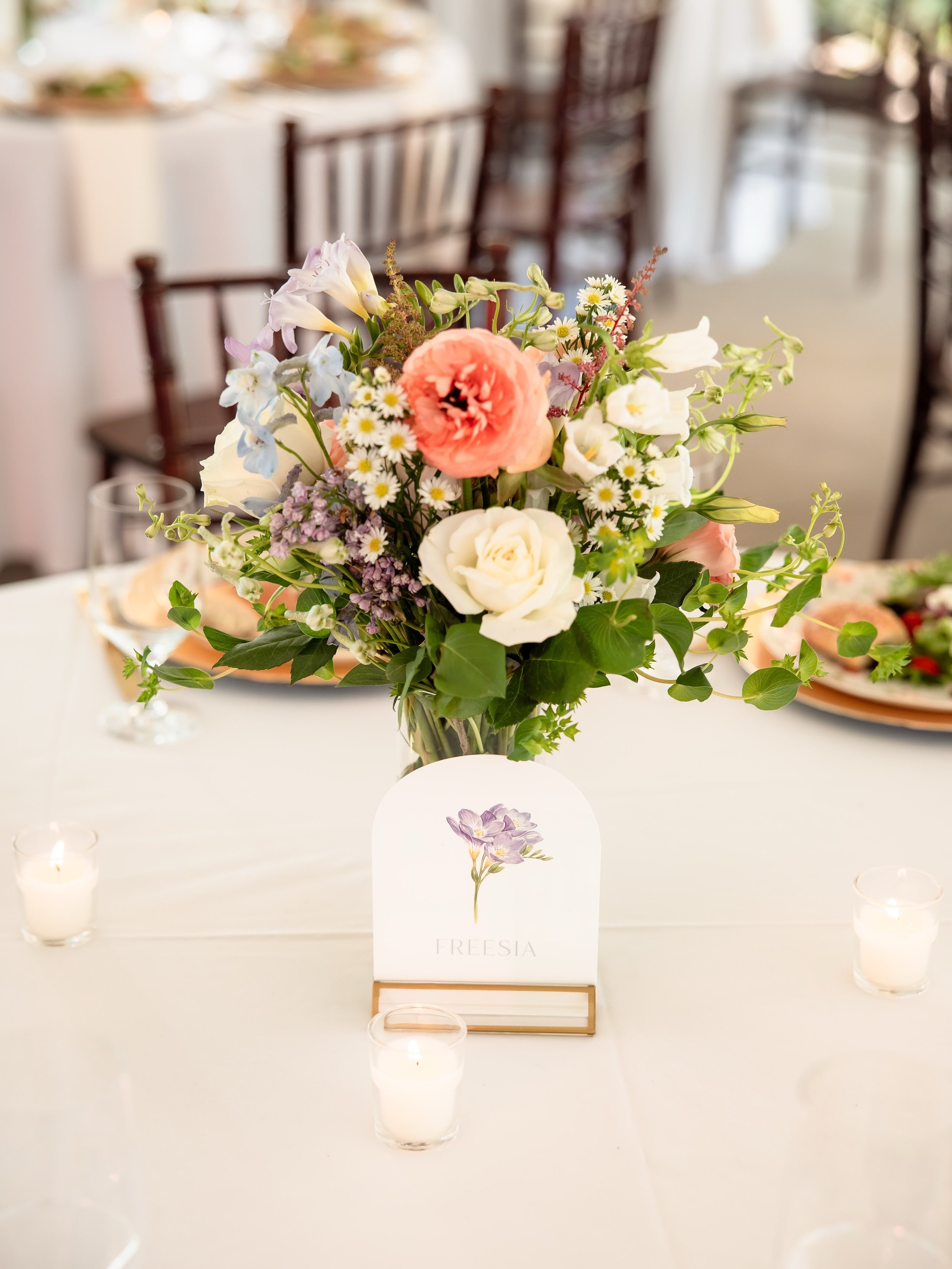 Your wedding day paper deserves just as much attention as your invitation suite.

For Anna &amp; Christopher, we created floral seating charts, coordinating table signage, and signature cocktail menus featuring custom pet watercolor artwork, bringing