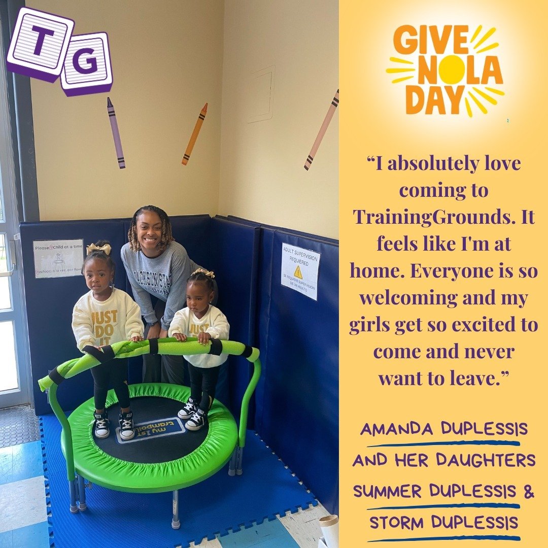 Early Giving has started for #GiveNOLA!
Thanks to your continuous generosity, we're able to provide FREE access to the We PLAY Center and quality learning opportunities for parents and children!

You can make a donation by clicking the link in the bi