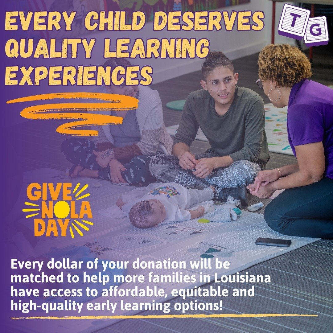Thanks to your continuous generosity, we're able to provide FREE access to the We PLAY Center and quality learning opportunities for parents and children!

You can make a #GiveNOLA donation by clicking the link in the bio.