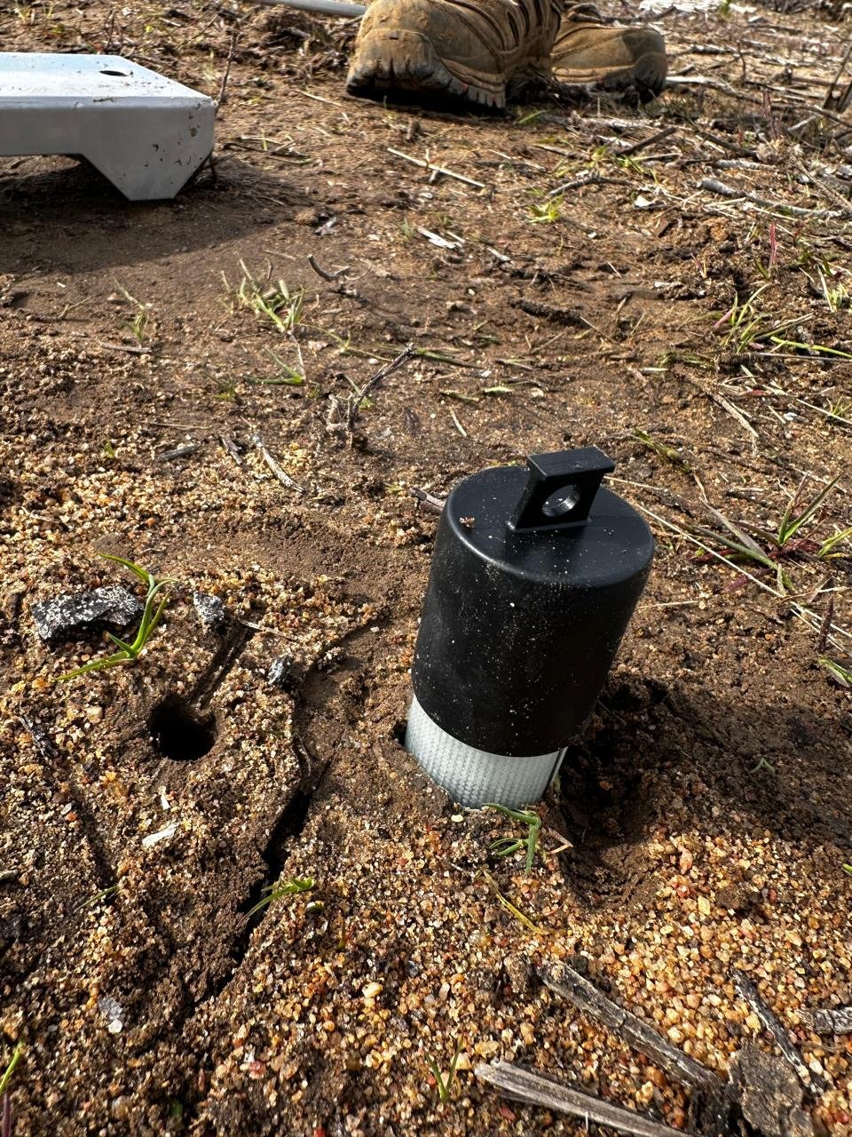 Installation of acrylic tubes to measure soil moisture in the RW7B soil preparation intensity trials on a metamorphic soil (Talhuan) established in June 2024.