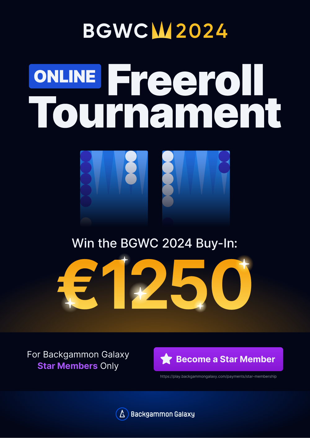 BGWC €1250 seat Freeroll Tournament for Star Members