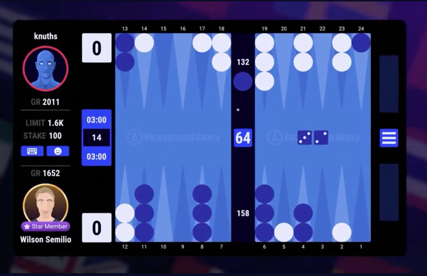 Play Backgammon Online Free vs. AI & Live Players | Galaxy