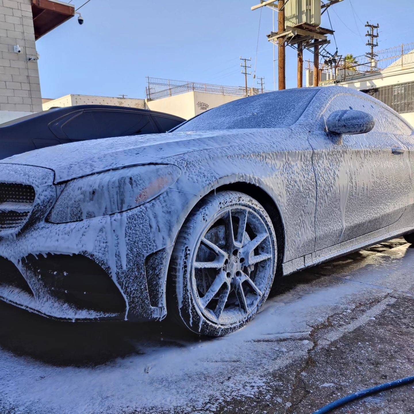 Basic Wash Package + Clay decontamination &amp; Wax on this Beautiful AMG Mercedes. Make sure to Book with Geo's Mobile Auto Detailing to give your car the beautiful shine it once had! 
.
.
.
.
.
.
.
.
.
.
#detailing #carwash #claydecontamination #wa