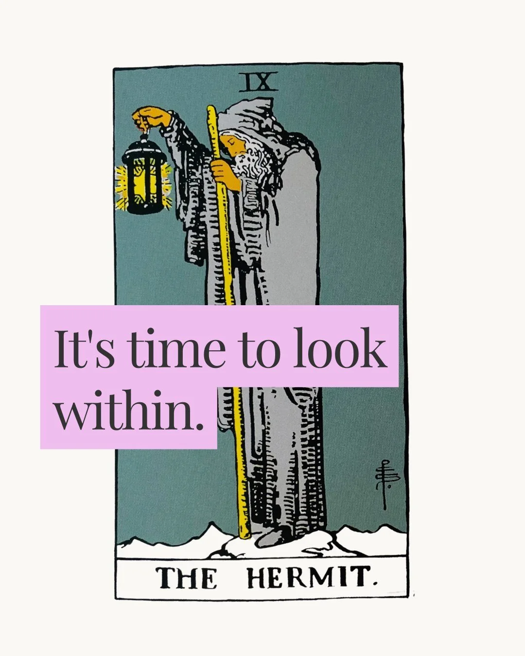 The Hermit is the perfect card for this time of year.

The days are getting shorter. The evenings are getting cooler. Everything invites us to turn inward.

The Hermit carries a lantern, and it only lights the next few steps. He isn't looking for the