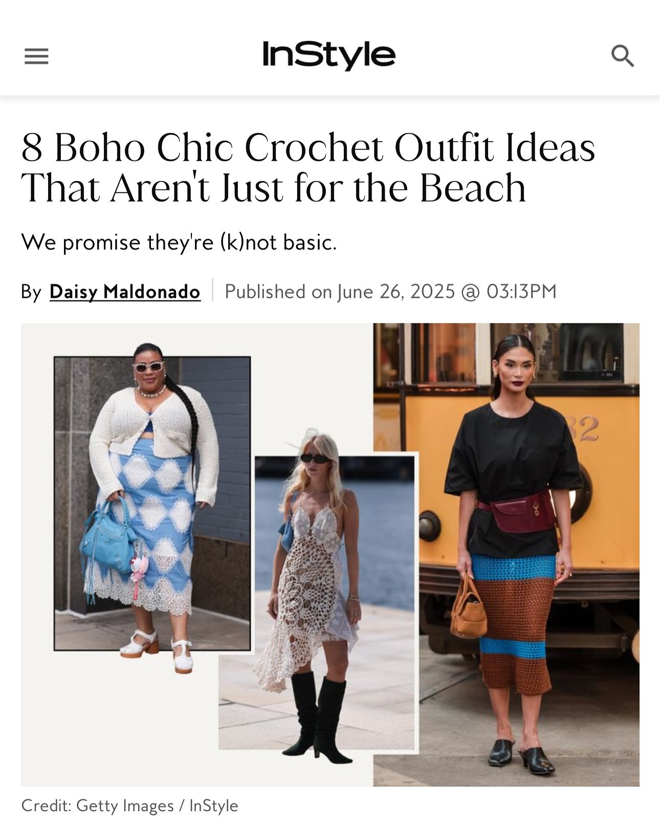 &ldquo;8 Boho Chic Crochet Outfit Ideas That Aren&rsquo;t Just for the Beach&rdquo;

We promise they&rsquo;re (k)not basic.

Thanks for featuring me @instylemagazine x @daisymald_ 

📸 @jeremy.moeller x @gettyfashion 

https://www.instyle.com/boho-ch