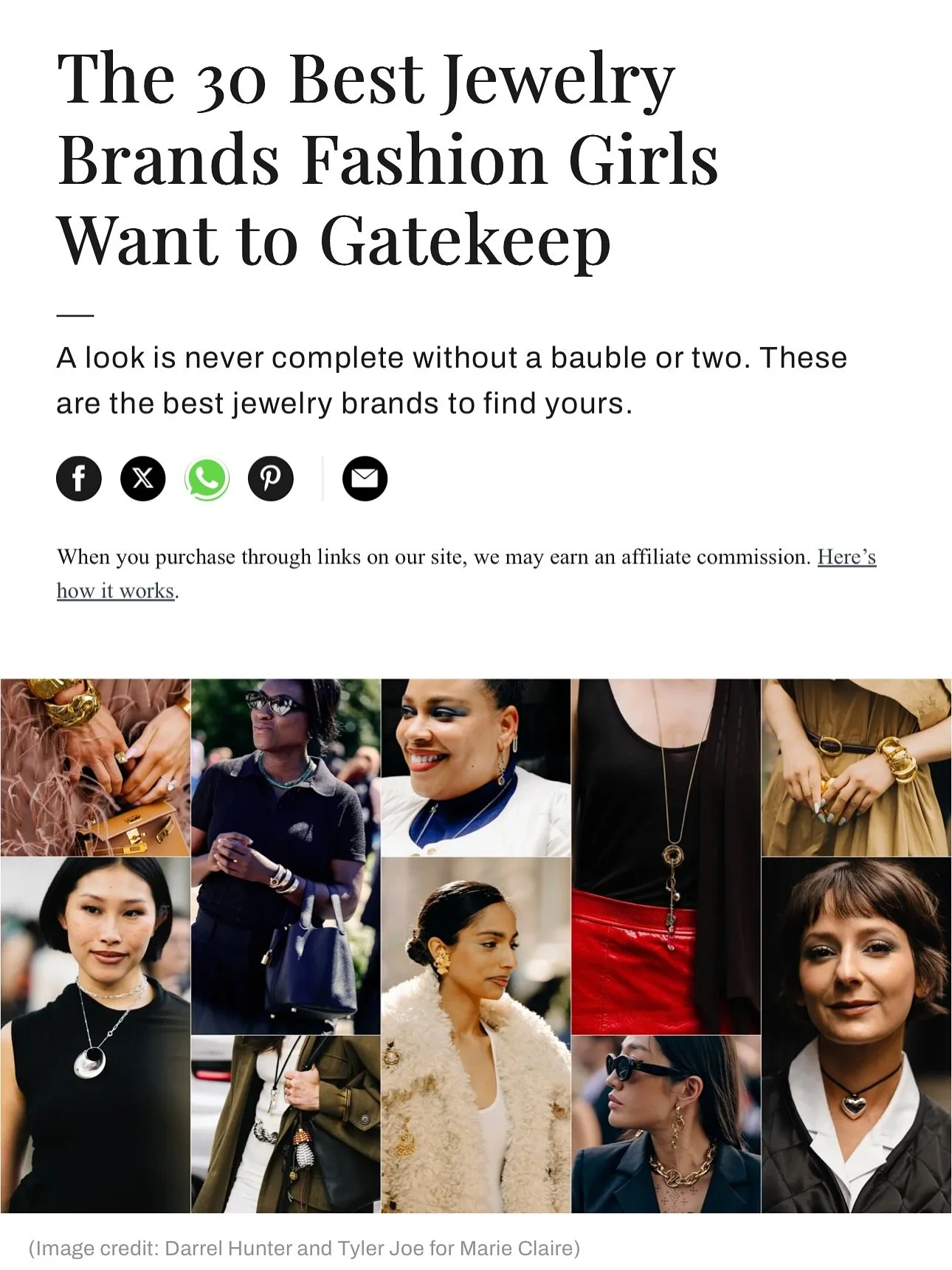 Thanks for the feature @marieclairemag 
“The 30 Best Jewelry Brands Fashion Girls Want to Gatekeep
A look is never complete without a bauble or two. These are the best jewelry brands to find yours.” By @emmachilds_ 
📸 @modehunter @tyler