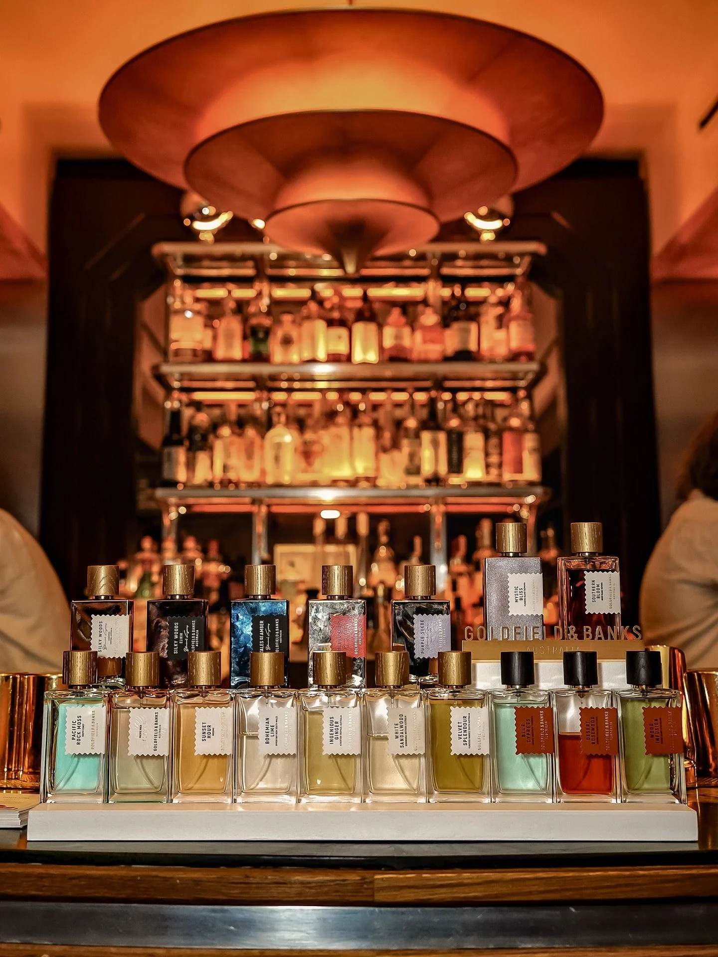 We toasted to the golden radiance of @goldfield_and_banks_australia newest creation, 
Tales of Amber  at @tigre.nyc ✨ A captivating extrait de parfum composed by perfumer Suzy Le Helley. Sunlit notes of orange blossom and moss unfold into a heart of