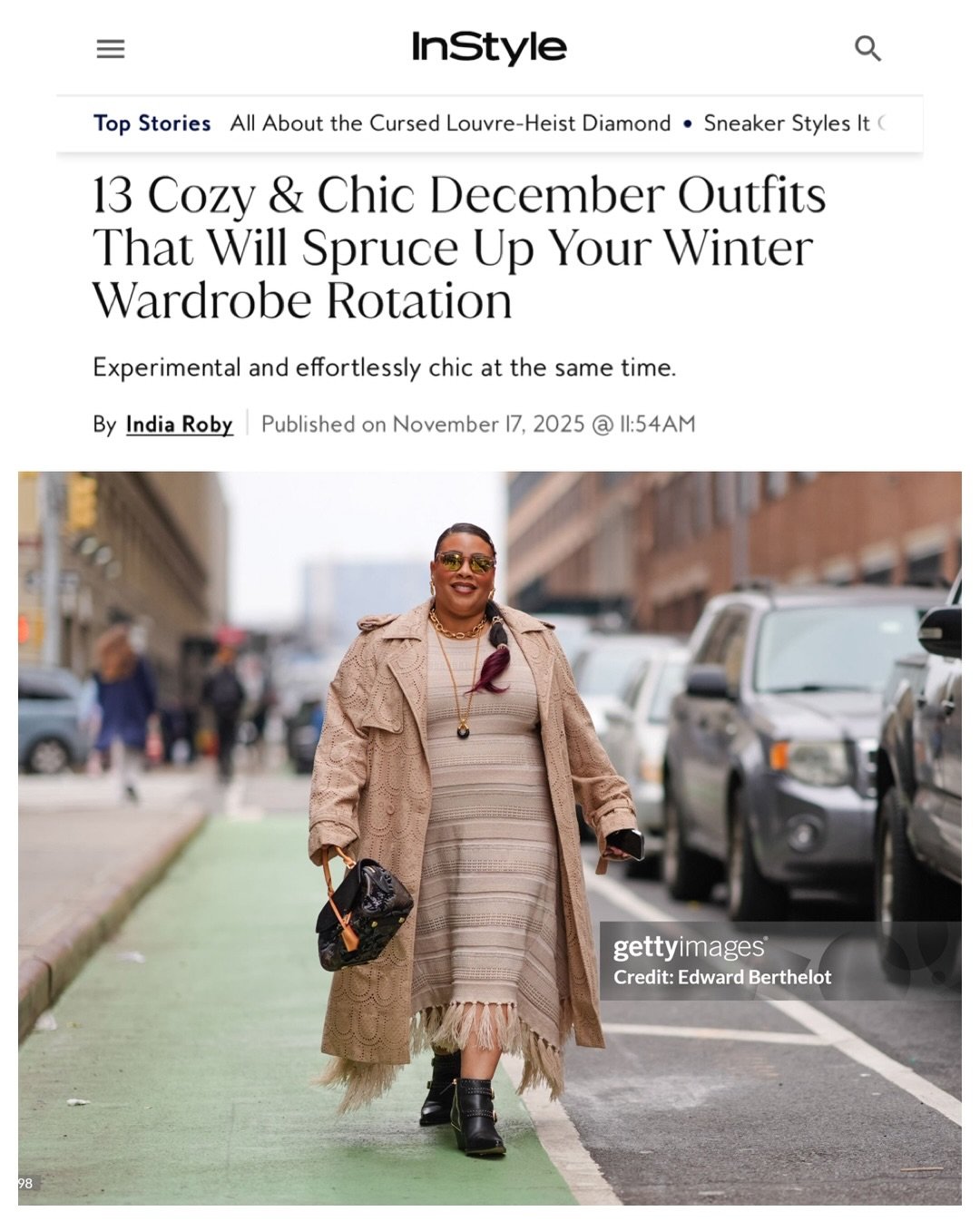 Thanks for the feature @instylemagazine x 
&ldquo;13 Cozy &amp; Chic December Outfits That Will Spruce Up Your Winter Wardrobe Rotation&rdquo; 

📸 @daniel_edward_photography @edward.berthelot 
@gettyfashion 

https://www.instyle.com/december-outfits