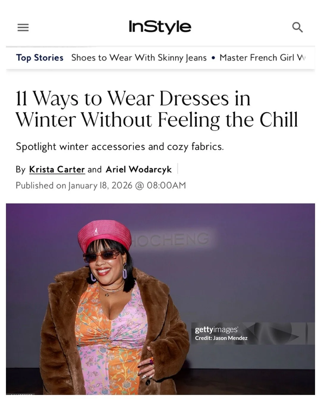 11 Ways to Wear Dresses in Winter Without Feeling the Chill

Spotlight winter accessories and cozy fabrics.

By Krista Carter  and Ariel Wodarcyk

Love this feature of this winter look one of my favorite #NYFW seasons, FW23 thank you @instylemagazine