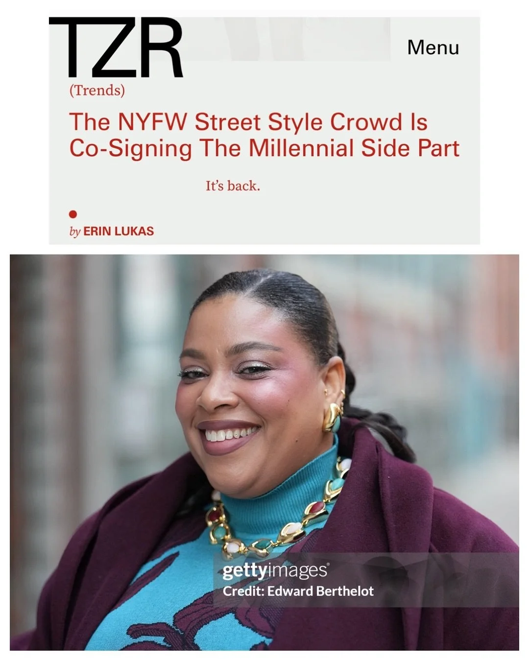 Thanks for the feature @thezoereport 

&ldquo;The NYFW Street Style Crowd Is Co-Signing The Millennial Side Part&rdquo; It&rsquo;s back. By @erinlukas 

📸 @shannonphotogal @daniel_edward_photography @edward.berthelot x @gettyfashion 

https://www.th