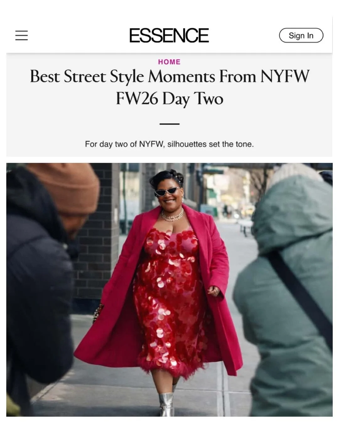 Thanks for the feature @essence 
Best Street Style Moments From NYFW FW26 Day Two
For day two of NYFW, silhouettes set the tone by @cierrablack_ 
📸 @seleen.saleh for @essence 
@gettyfashion @edward.berthelot 
Cover @stylishlivingj 

https://www.esse