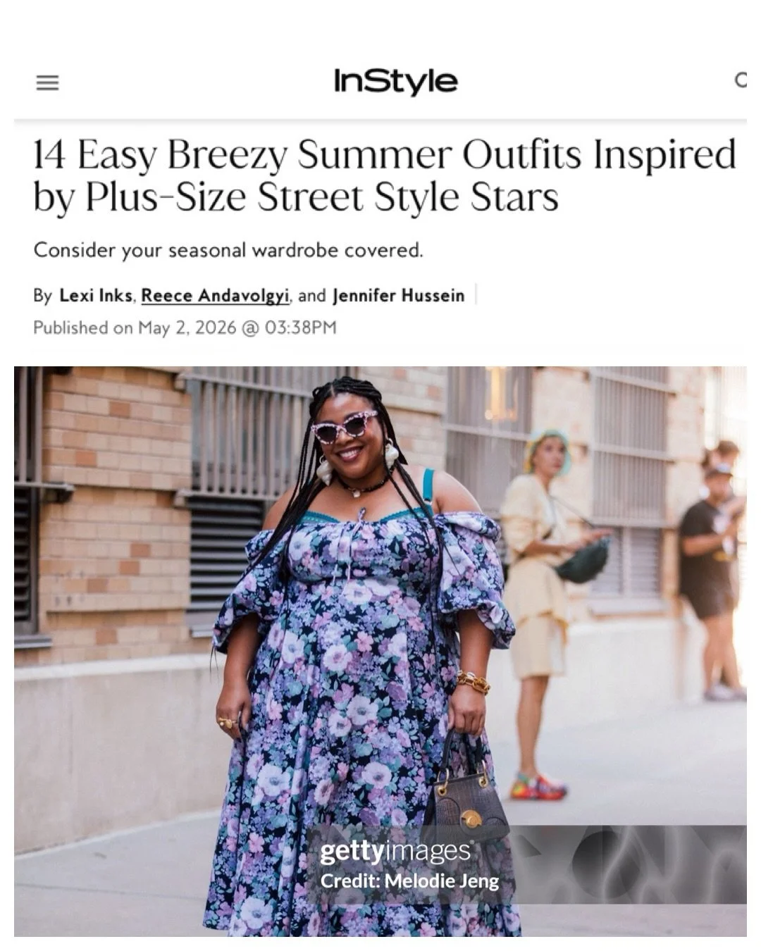 Thanks for the feature @instylemagazine 

14 Easy Breezy Summer Outfits Inspired by Plus-Size Street Style Stars

Consider your seasonal wardrobe covered.

By Lexi Inks,  Reece Andavolgyi,  and Jennifer Hussein @reeceyberrry 

https://www.instyle.com