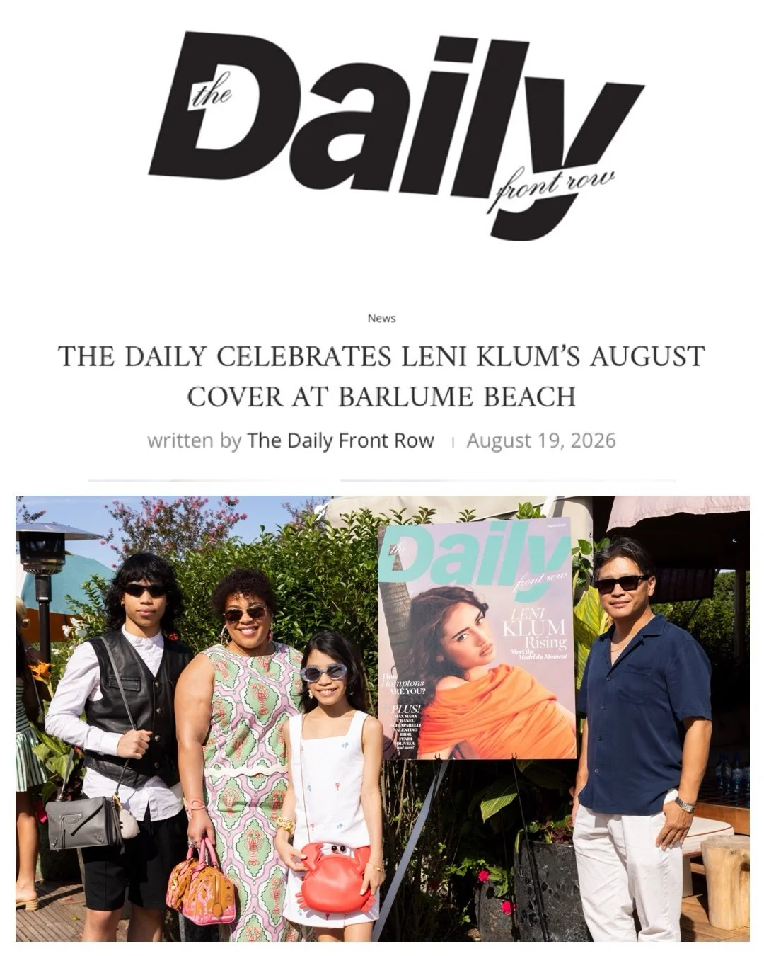 Celebrating @dailyfrontrow August cover with @leniklum x @jordanmillingtonliquorice at Montauk a hot spot @barlumebeachmtk ✨ 

📸 @carolinefissphoto 

#montauk #hamptons #hampton #hamptonstyle #hamptonsstyle