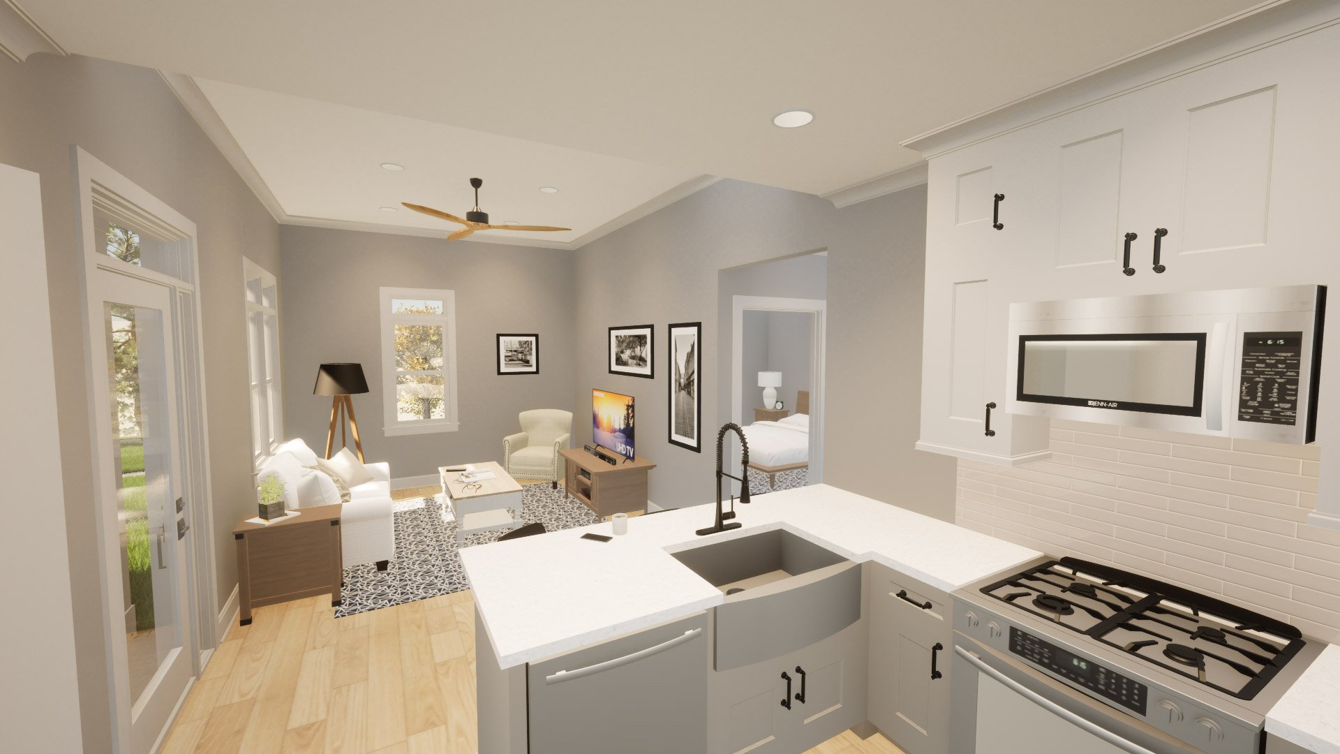 Williams Residence Addition and Remodel_Architectural Renderings - Interior_Kitchen & Living Room (4).jpg