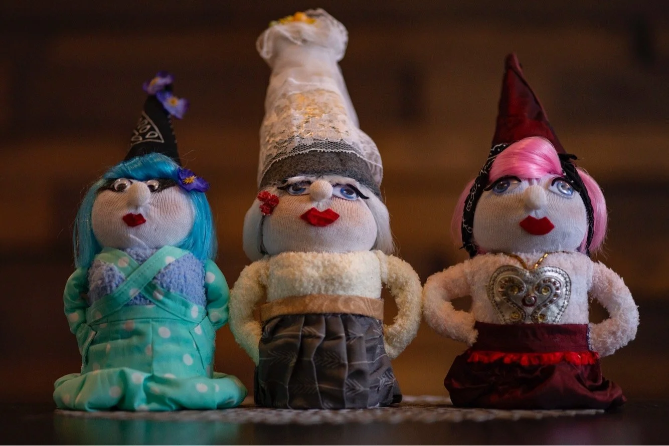 recycled dog can girl power gnomes.JPG