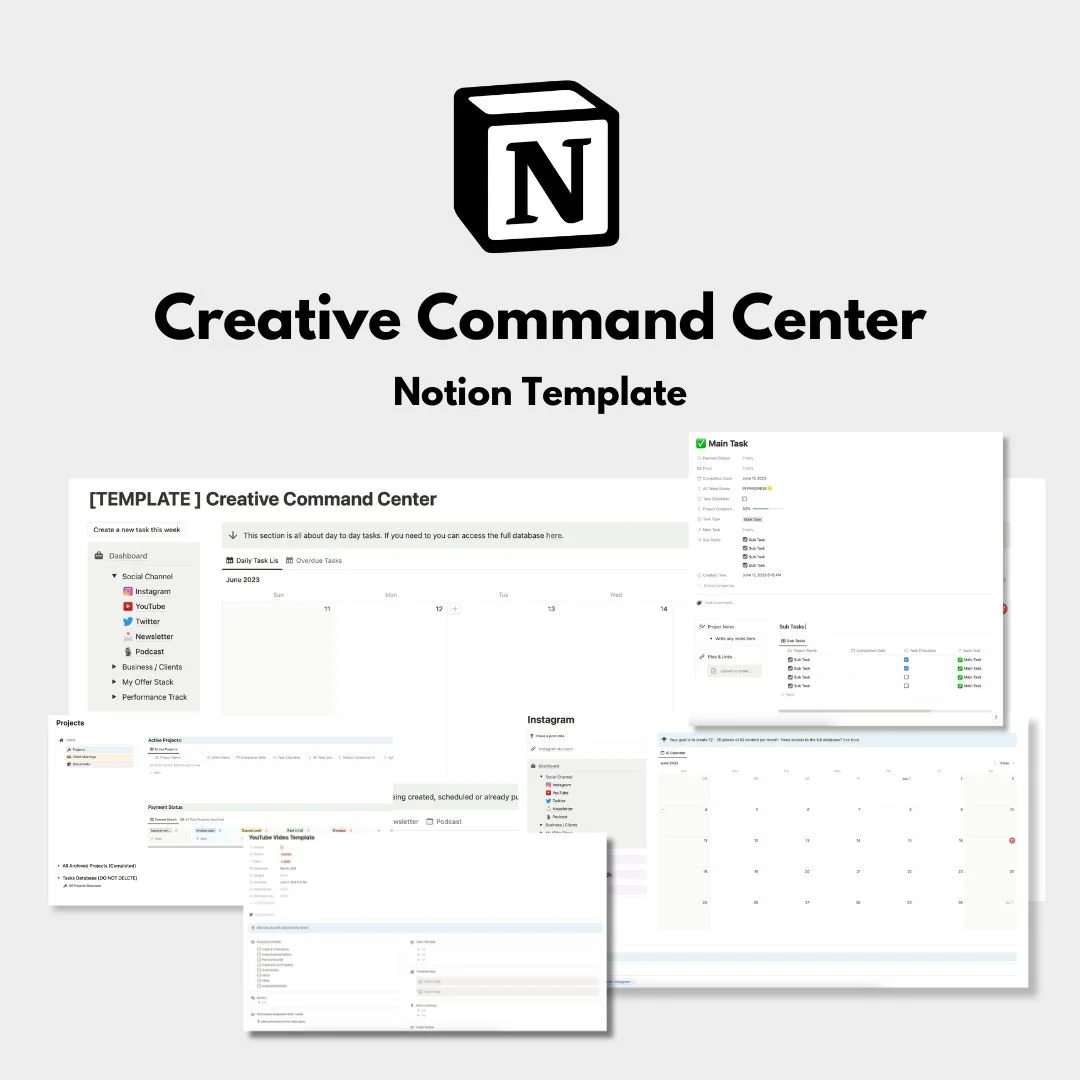 Creative Command Center | Notion Template — Scott Simnz