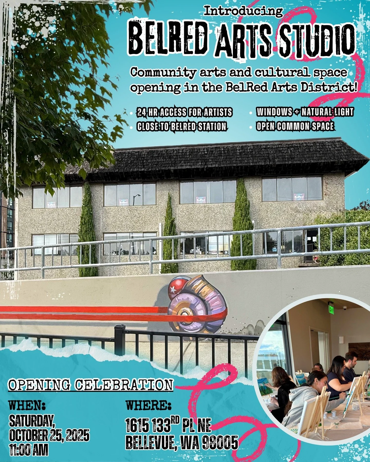 🎉We're excited to announce the opening of the BelRed Arts Studio, a new community arts and cultural facility in the BelRed Arts District!🎉 RSVP for free and join us for a special opening celebration on October 25, 11:00 AM and see what the BelRed A