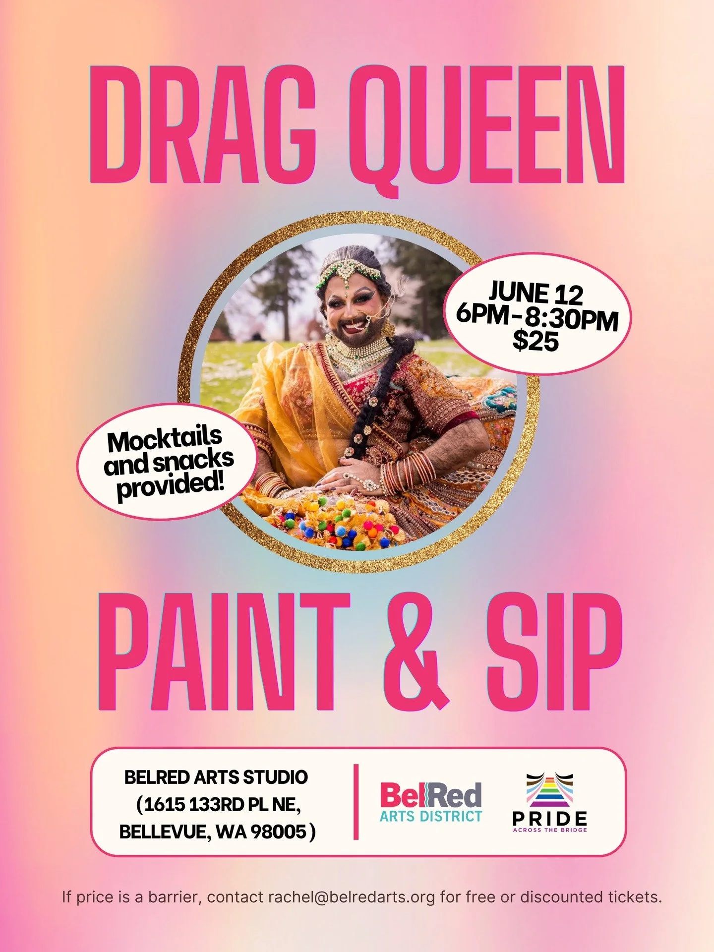 DRAG PAINT &amp; SIP IN THE BELRED ARTS DISTRICT 🌈

We're so excited to announce this special paint and sip to celebrate Pride Month! Join local drag legend @themayamemsaab for a lively night at BelRed Arts Studio. Maya will bring the energy with pe