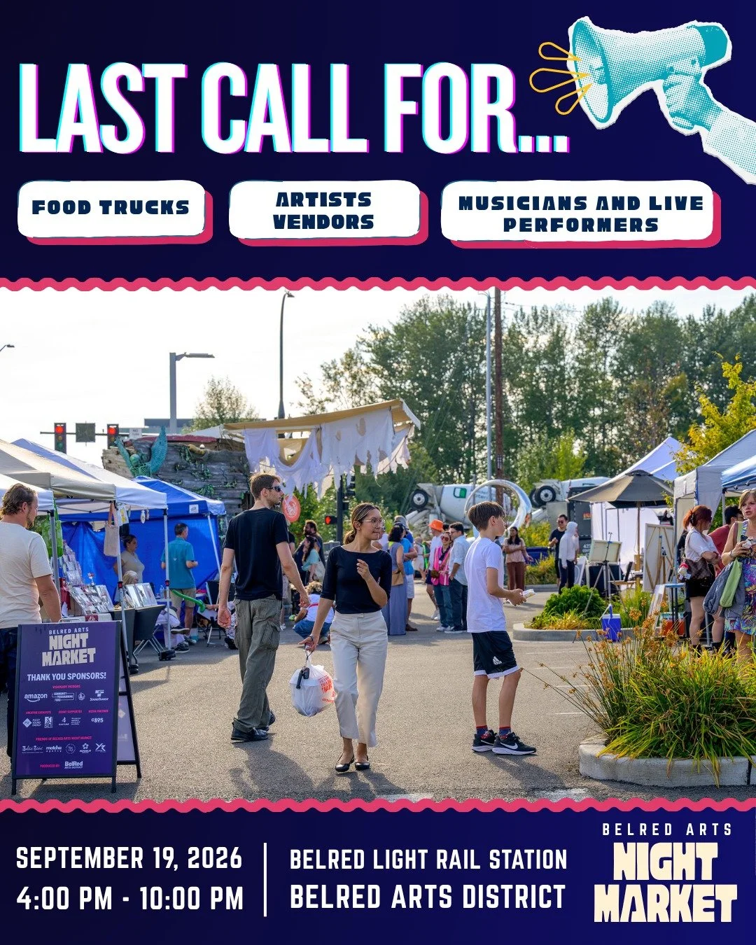 DUE TONIGHT, APRIL 30 AT 11:59 PM! Open call applications for artist vendors, food trucks, musicians, and cultural performers will close tonight. We want to platform you at the BelRed Arts Night Market, apply today! (APPLICATION LINKS IN BIO)

#belre